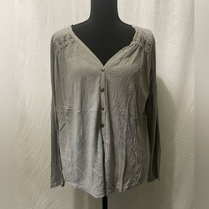 Blue rain long sleeve button down shirt